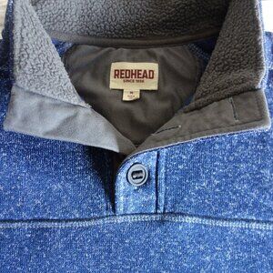 REDHEAD Blue / Heather Pull-over ¼ button sweater – Mens Med